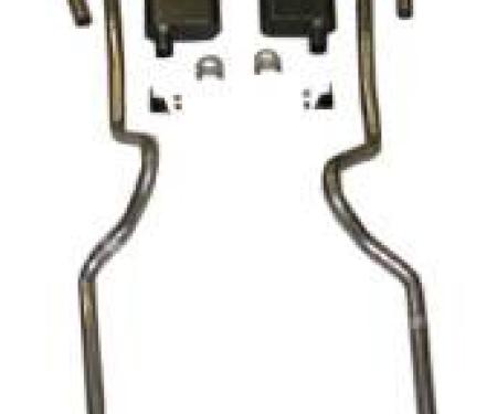 Shafers Classic Reproductions 1955-1957 Chevrolet Full Size 2" Dual Turbo Exhaust System w/ Ram's Horn manifolds, Small Block, Stainless Steel 63035S