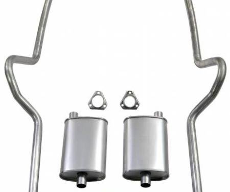 Shafers Classic Reproductions 1955-1957 Chevrolet Full Size 2" Dual Turbo Exhaust System w/ Ram's Horn manifolds 63117