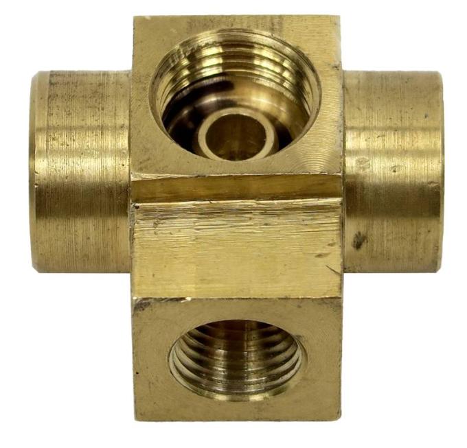 Shafers Classic Reproductions 1958-1961 Chevrolet Full Size Tri Power 4 Way Brass Adapter TPF001