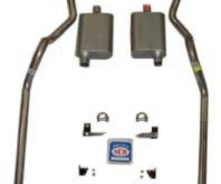 Shafers Classic Reproductions 1955-1957 Chevrolet Full Size 2" Dual Turbo Exhaust System w/ 2" Standard Type Hedman Headers, Stainless Steel 63062S