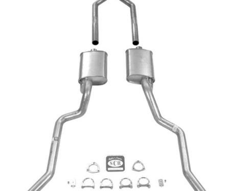 Shafers Classic Reproductions 1955-1957 Chevrolet Full Size X Exhaust System, 2-1/2" Turbo Sedan and Hardtop w/ 3/4 Headers, Stainless Steel 63091S