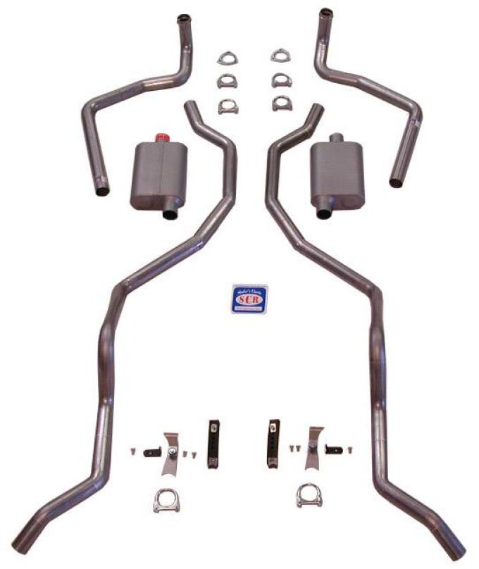 Shafers Classic Reproductions 1960-1964 Chevrolet Full Size 2-1/2" Dual Turbo Exhaust System 348-409 w/ center dump w/ 2-1/2" manifolds 73052