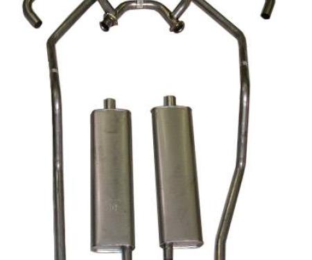 Shafers Classic Reproductions 1958 Chevrolet Full Size Exhaust System 8 cyl. 348 dual exhaust exc. hi-perf HT or convertible, Stainless steel 73010S