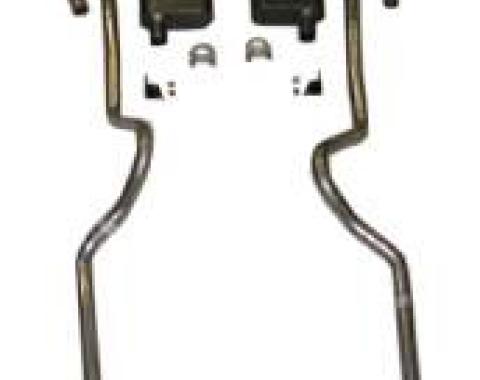 Shafers Classic Reproductions 1955-1957 Chevrolet Full Size 2" Dual Turbo Exhaust System w/ Ram's Horn manifolds, Small Block, Stainless Steel 63035S