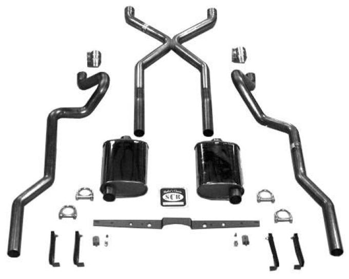 Shafers Classic Reproductions 1955-1957 Chevrolet Full Size X Exhaust System, 2-1/2" for Hedman Headers 63085