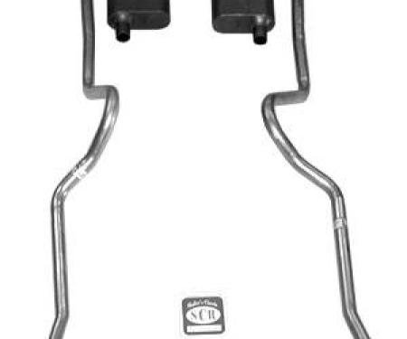 Shafers Classic Reproductions 1955-1957 Chevrolet Full Size 2" Dual Turbo Exhaust System w/ 2" Standard Type Hedman Headers, Stainless Steel 63036S
