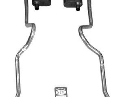 Shafers Classic Reproductions 1955-1957 Chevrolet Full Size 2" Dual Turbo Exhaust System w/ 2" Standard Type Hedman Headers, Stainless Steel 63036S