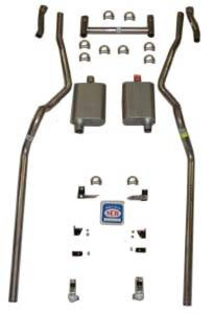Shafers Classic Reproductions 1955-1957 Chevrolet Full Size 2" Dual Turbo Exhaust System w/ 2" Standard Type Hedman Headers 63062