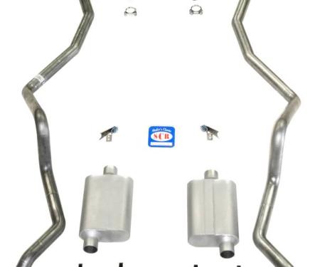 Shafers Classic Reproductions 1960-1964 Chevrolet Full Size 2-1/2" Dual Turbo Exhaust System, Small block w/ Hedman headers 73057