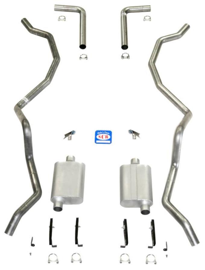 Shafers Classic Reproductions 1960-1964 Chevrolet Full Size 2-1/2" Dual Turbo Exhaust System, Small block w/ Hedman headers 73057
