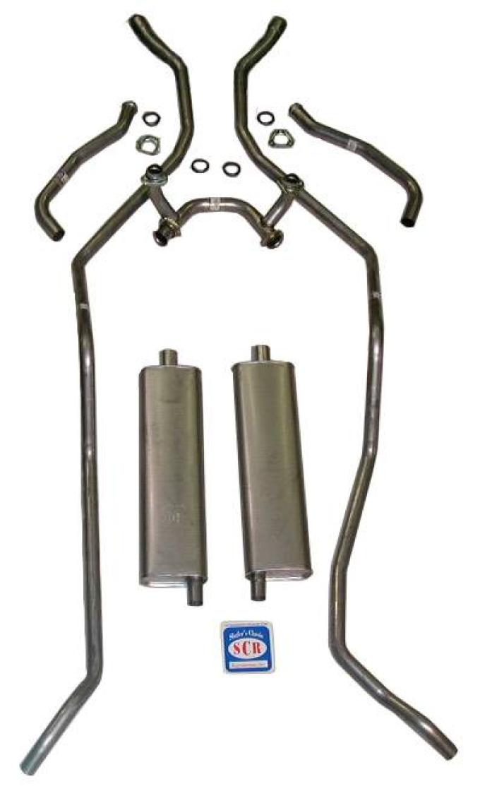 Shafers Classic Reproductions 1958 Chevrolet Full Size Exhaust System 8 cyl. 348 dual exhaust exc. hi-perf HT or convertible, Stainless steel 73010S