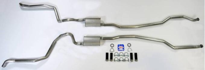 Shafers Classic Reproductions 1965-1966 Full Size Chevrolet 2-1/2" Dual Turbo Exhaust System, Big Block w/ Hi-Perf manifolds 73086