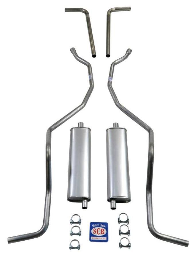Shafers Classic Reproductions 1960-1964 Chevrolet SW 8 cyl. 2" Dual Exhaust System w/ stock muffler & Hedman headers 73048