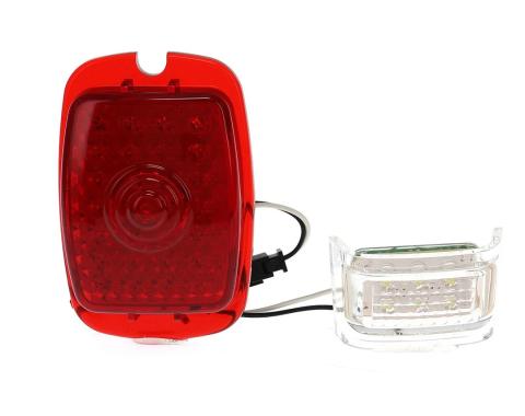 AMD Tail Light Lens, Red Lens, 27 Red LED, 6 White License Lamp LED, 12 Volt, LH, 47-53 Chevy GMC Truck X951-4047-DL