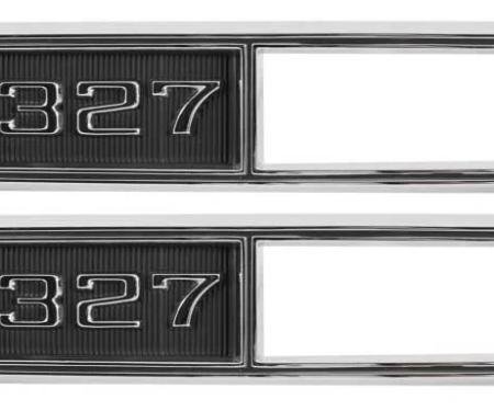 AMD Side Marker Bezels, Front, "327", LH/RH Pair -68 Chevelle El Camino Fullsize Chevy Car; 68-69 Chevy II Nova T-4521