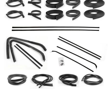 AMD Weatherstrip Kit, Full, w/ Reveal Trim Groove, 13pcs, 54-55 Chevy GMC Pickup Truck X599-4054-1S
