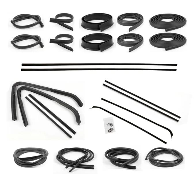 AMD Weatherstrip Kit, Full, w/ Reveal Trim Groove, 13pcs, 54-55 Chevy GMC Pickup Truck X599-4054-1S