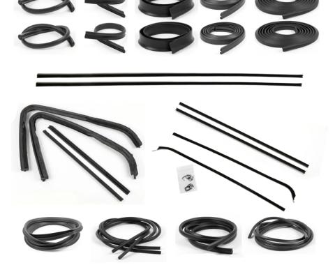 AMD Weatherstrip Kit, Full, w/ Reveal Trim Groove, 13pcs, 54-55 Chevy GMC Pickup Truck X599-4054-1S