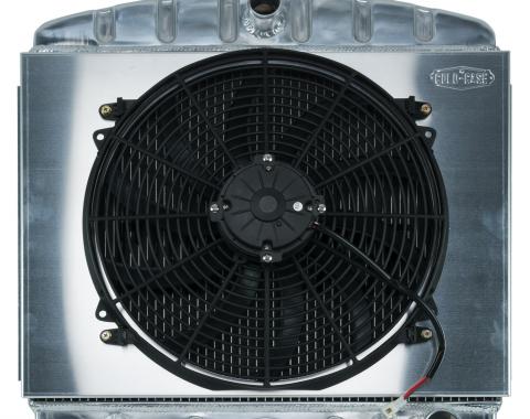 Cold Case Radiators 55-56 Tri-5 Chevy Aluminum Radiator And 16 Inch Fan Kit 6 Cyl (Front Mount) CHT563AK
