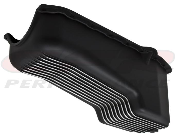 CFR Performance Aluminum 1958-79 Chevy SB 262-400 Stock Capacity Oil Pan - Retro Polished Finned HZ-8442