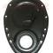 CFR Performance 1955-95 Chevy Small Block 283-305-327-350-400 Steel Timing Chain Cover W/ Timing Tab - Black HZ-4934-PBK-L