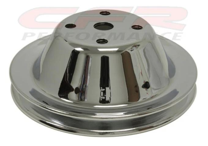 CFR Performance 1969-85 Chevy Small Block Chrome Steel Water Pump Pulley - Long (1 Groove) HZ-9604