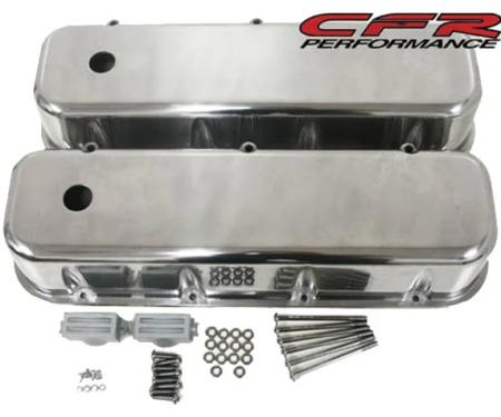 CFR Performance Aluminum Valve Covers with Bolt Kit Fits 1965-1995 Big Block Chevy BBC 396-502 - Tall - Smooth - Polished HZ-8051-POL