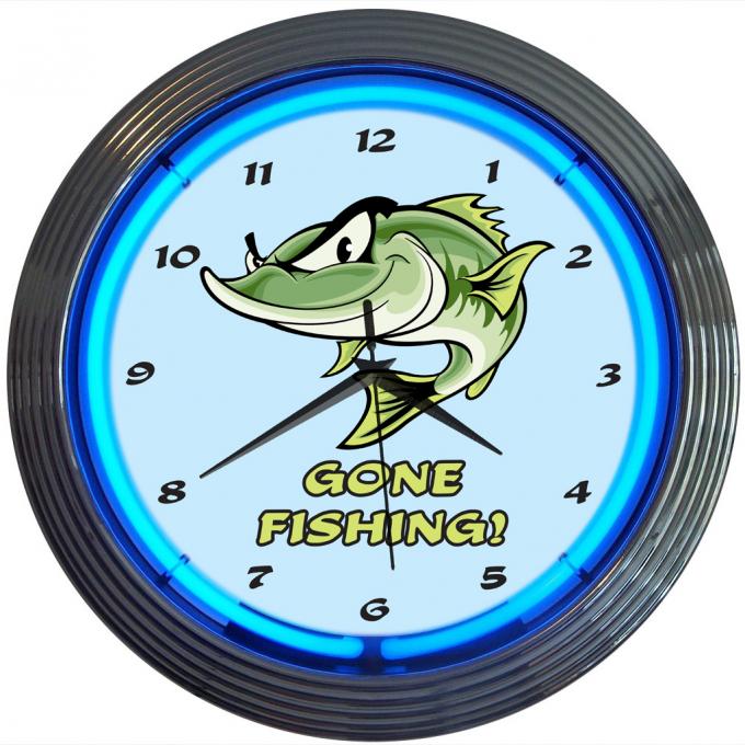 Neonetics Neon Clocks, Gone Fishing Neon Clock