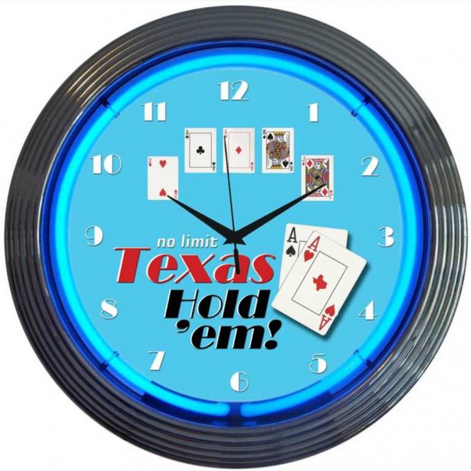 Neonetics Neon Clocks, Poker Texas Hold 'Em Neon Clock