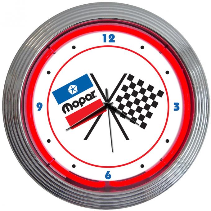 Neonetics Neon Clocks, Mopar Checkered Flag Neon Clock