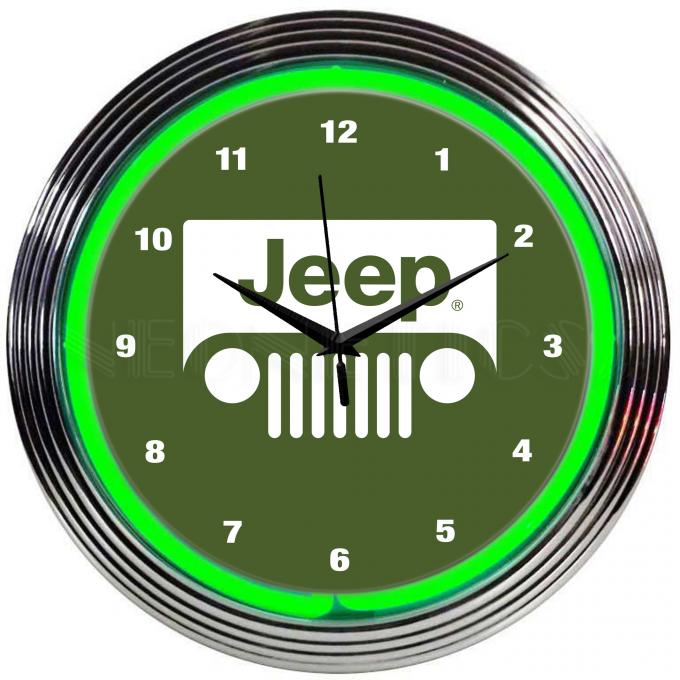 Neonetics Neon Clocks, Jeep Green Neon Clock