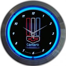 Neonetics Neon Clocks, Gm Camaro Red, White & Blue Neon Clock