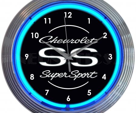 Neonetics Neon Clocks, Chevrolet Ss Super Sport Blue Neon Clock