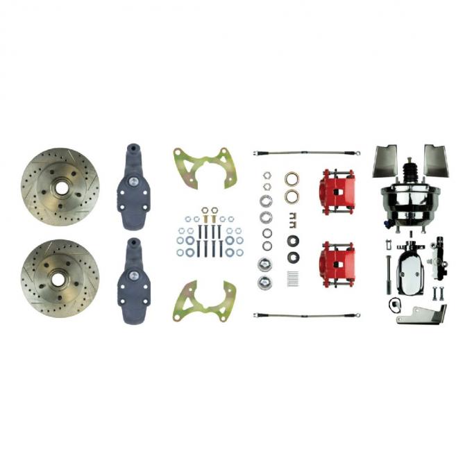 Right Stuff 1965-70 Impala, 2" Drop, 8" Dual Booster, Power Front Disc Brake Conversion Kit FSC65DCDZX