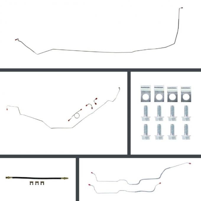 Right Stuff 1967-68 Chevrolet Impala/Biscayne, Front Manual Disc Conversion Brake Line Kit BOM67H2