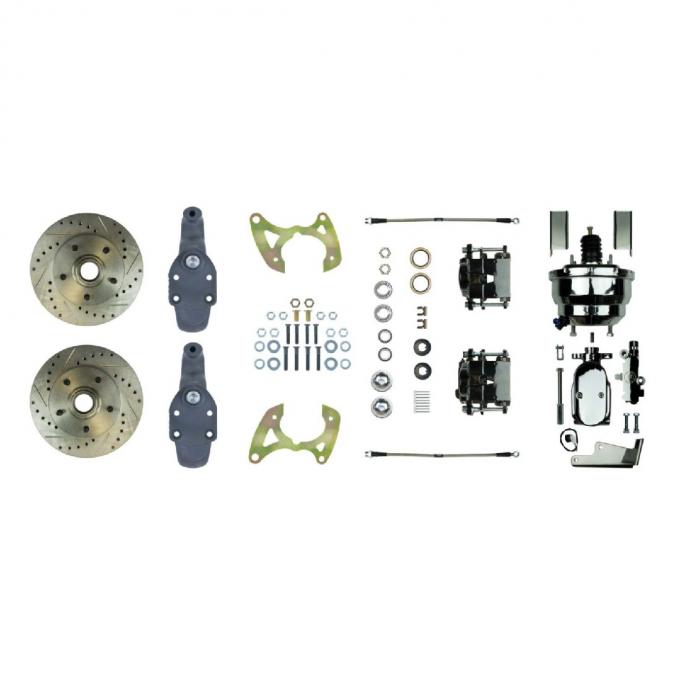 Right Stuff 1958 Impala, 8" Dual Booster, 2" Drop, Power Front Disc Brake Conversion Kit FSC58DCDSX
