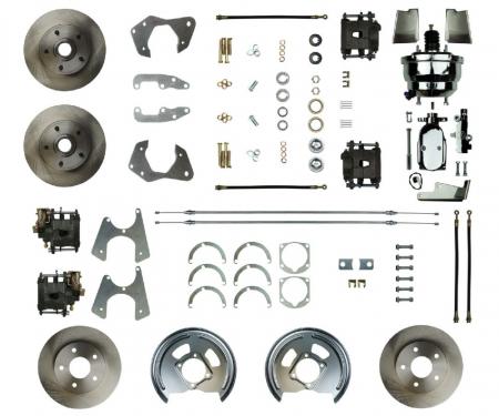 Right Stuff 1965-68 Impala, 8" Chrome Booster, Power 4-Wheel Disc Brake Conversion Kit FSC654DCCX