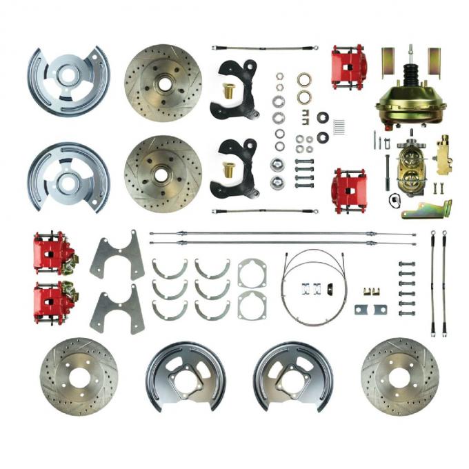 Right Stuff 1958 Chevrolet Impala, 9" Booster, 4-Wheel Power Disc Brake Conversion Kit FSC584DCCZ