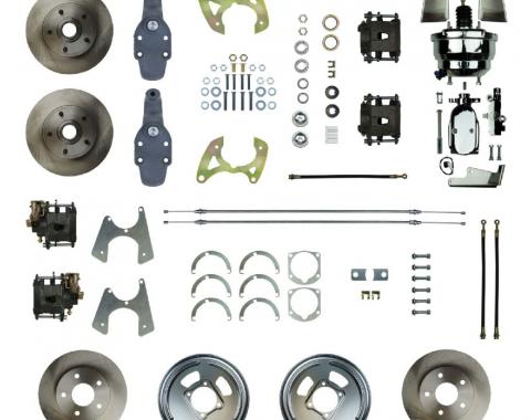 Right Stuff 1965-70 Impala, 2" Drop, 8" Booster, Power 4-Wheel Disc Brake Conversion Kit FSC654DCDX