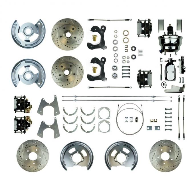 Right Stuff 1958 Impala, 2" Drop, 9" Booster, 4-Wheel Power Disc Brake Conversion Kit FSC584DCCSX