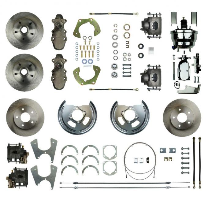 Right Stuff 55-57 Chevrolet BelAir, Power 8" Booster 2" Drop 4-Wheel Disc Brake Conversion FSC554DCDX