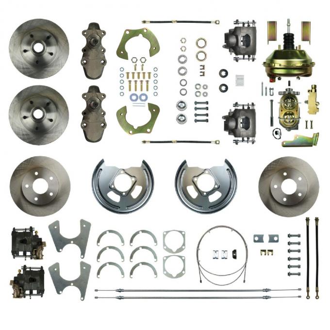 Right Stuff 55-57 Chevrolet BelAir, Power 9" Booster 2" Drop 4-Wheel Disc Brake Conversion FSC554DCD