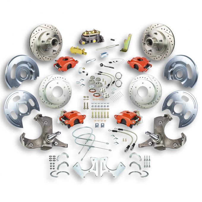 Right Stuff 1963-70 Chevy/GMC Truck/Suburban, Manual 4-Wheel Disc Brake Kit Red Calipers TSD6346Z