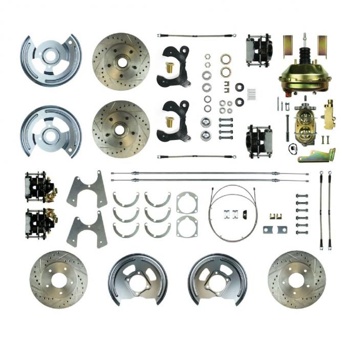 Right Stuff 1955-57 Chevrolet BelAir/Nomad, Power 9" Booster 4-Wheel Disc Brake Conversion FSC554DCCS