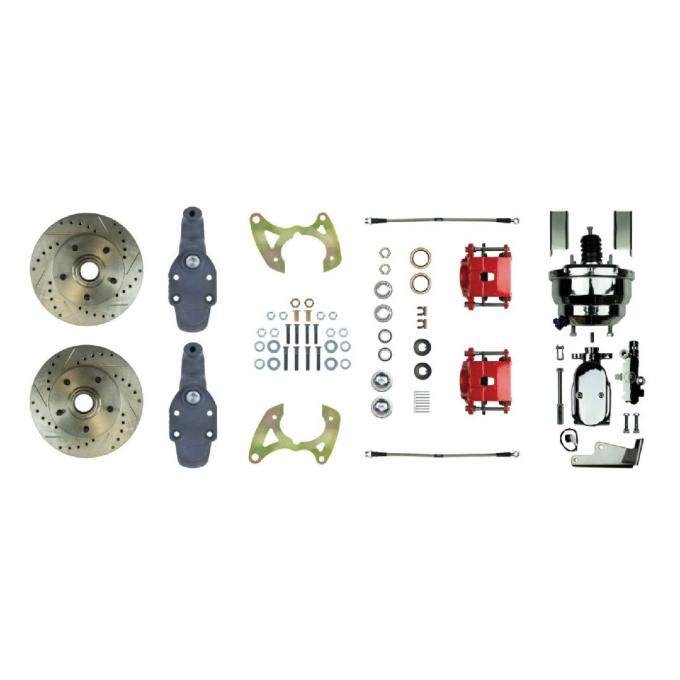 Right Stuff 1958 Impala, 8" Dual Booster, 2" Drop, Power Front Disc Brake Conversion Kit FSC58DCDZX
