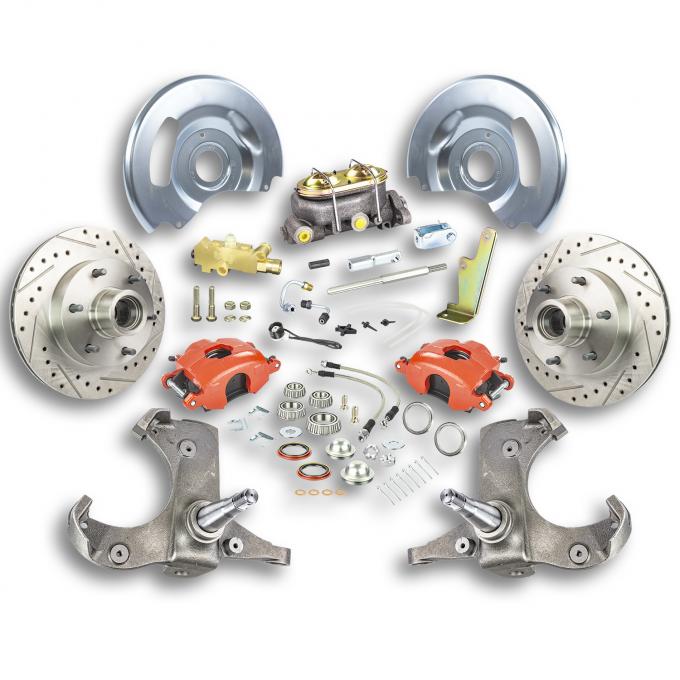 Right Stuff 1963-70 Chevy/GMC Truck & Suburban, Manual Front Disc Brake Kit Red Calipers TSD6316Z