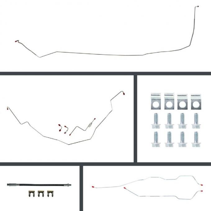 Right Stuff 1965-66 Chevrolet Impala Pre-Bent, Power Front Disc Conversion Brake Line Kit BSP65H2