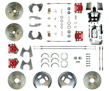 Right Stuff 1965-68 Impala, 8" Chrome Booster, Power 4-Wheel Disc Brake Conversion Kit FSC654DCCZX