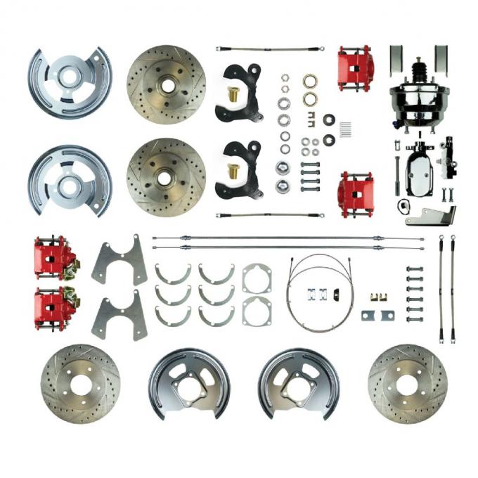 Right Stuff 1958 Chevrolet Impala, 8" Booster, 4-Wheel Power Disc Brake Conversion Kit FSC584DCCZX