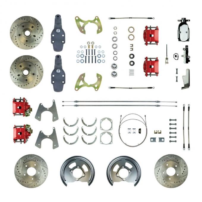 Right Stuff 1959-64 Chevrolet Impala, 2" Drop, Manual 4-Wheel Disc Brake Conversion Kit FSC594SDDZX